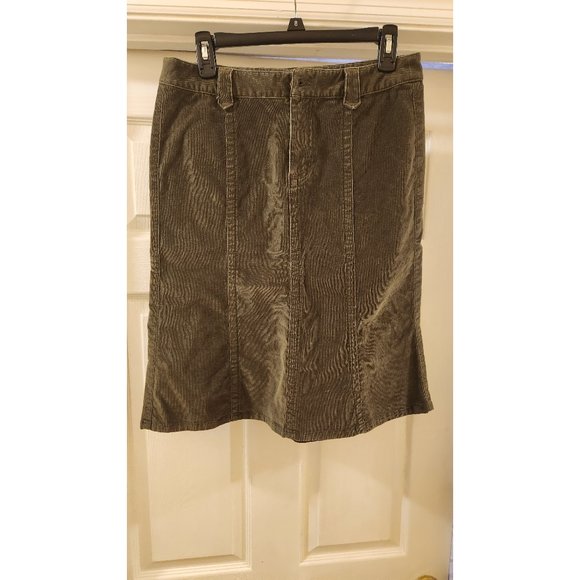 Eddie Bauer Green Corduroy Skirt - Picture 1 of 6